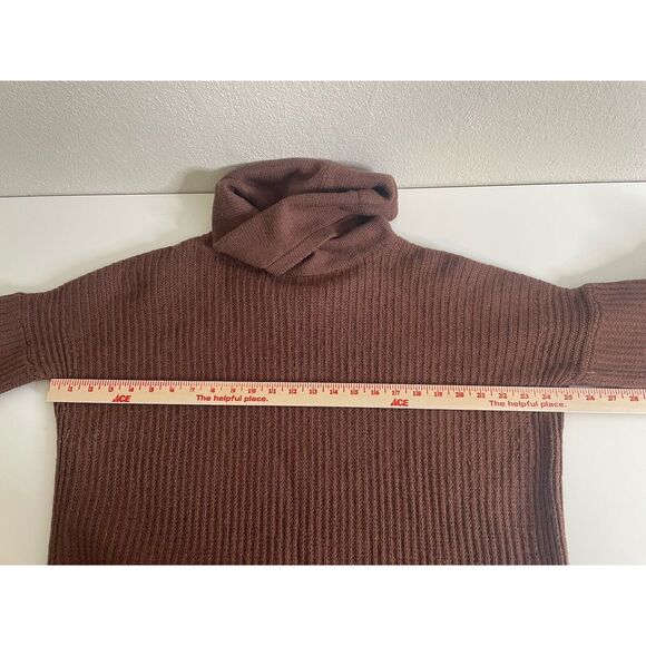 Prana Size XL Pullover Sweater Women's  Wool Blend Warm Brown Cowl Neck - Picture 6 of 9